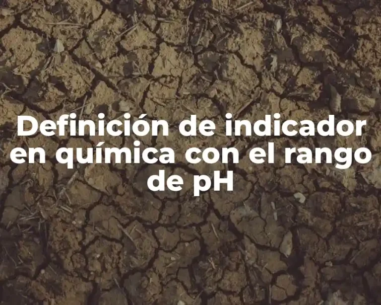 Definición de indicador en química con el rango de pH