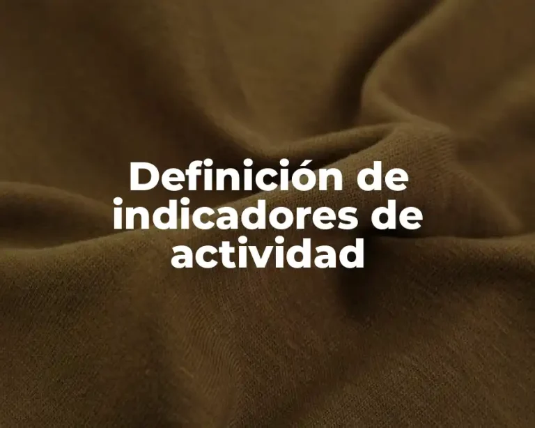 Definición de indicadores de actividad