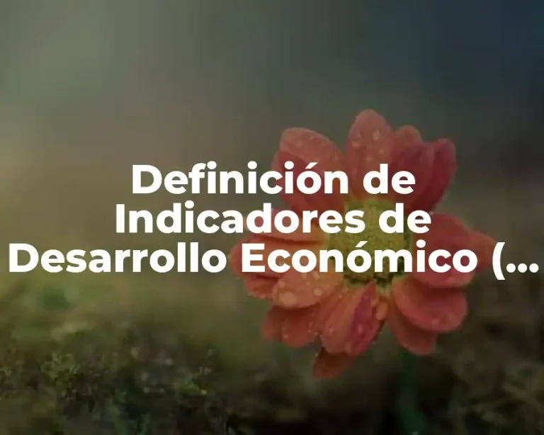 Definición de Indicadores de Desarrollo Económico ( ISSN )