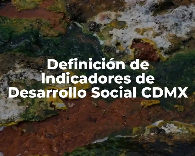 Definición de Indicadores de Desarrollo Social CDMX