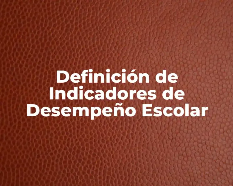 Definición de Indicadores de Desempeño Escolar