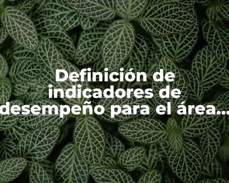 Definición de indicadores de desempeño para el área de almacen