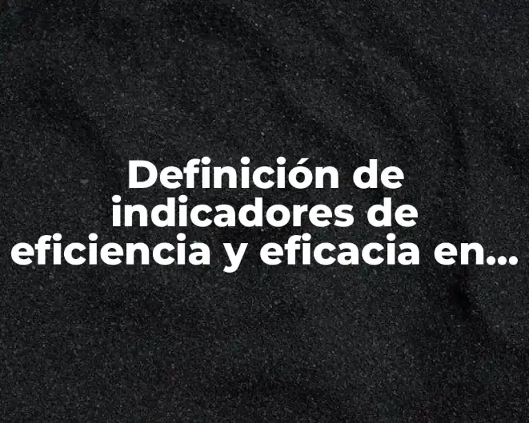 Definición de indicadores de eficiencia y eficacia en una empresa