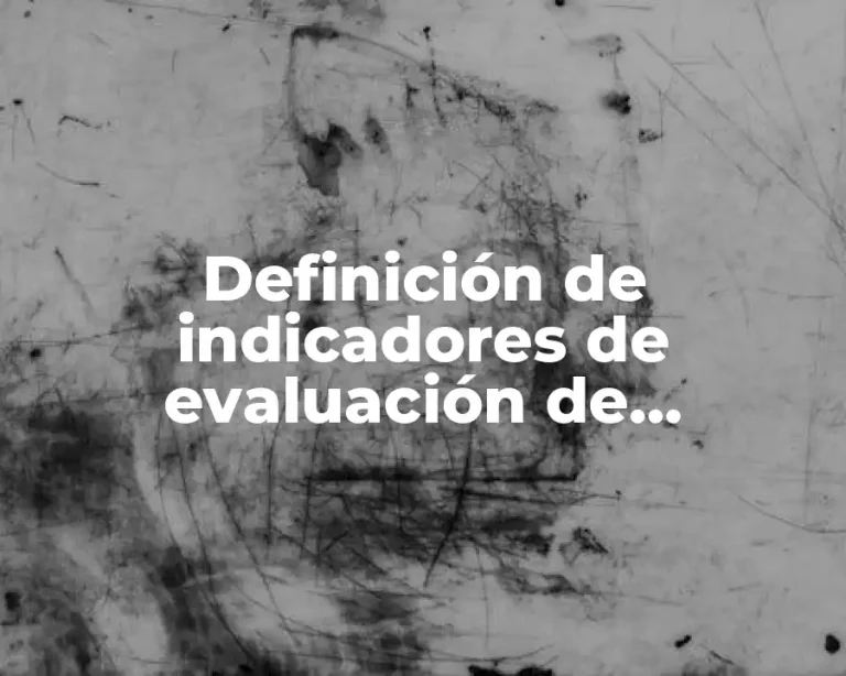 Definición de indicadores de evaluación de proyectos