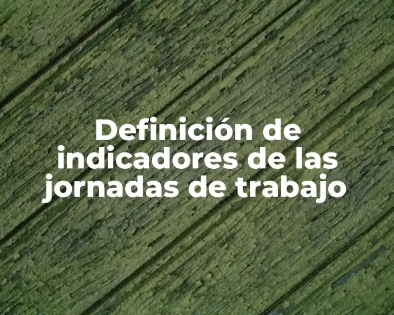 Definición de indicadores de las jornadas de trabajo