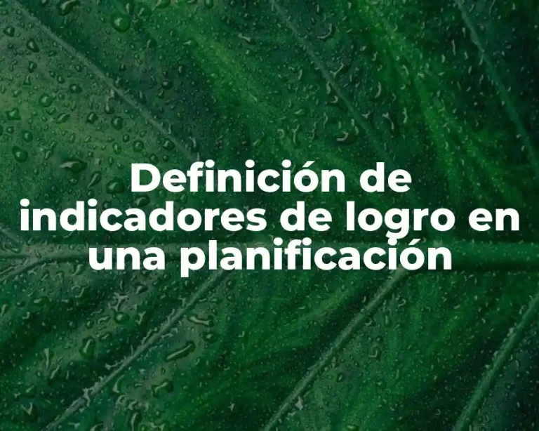 Definición de indicadores de logro en una planificación
