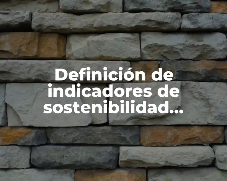Definición de indicadores de sostenibilidad ambiental