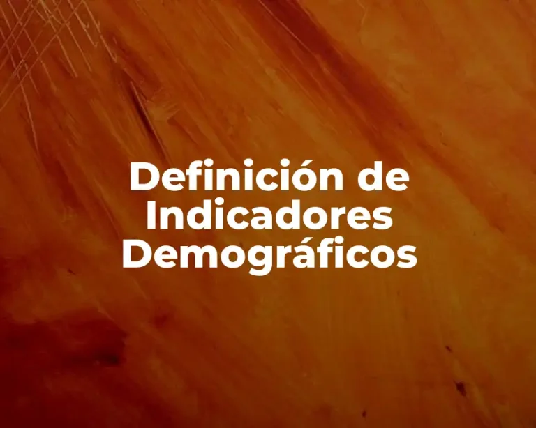 Definición de Indicadores Demográficos