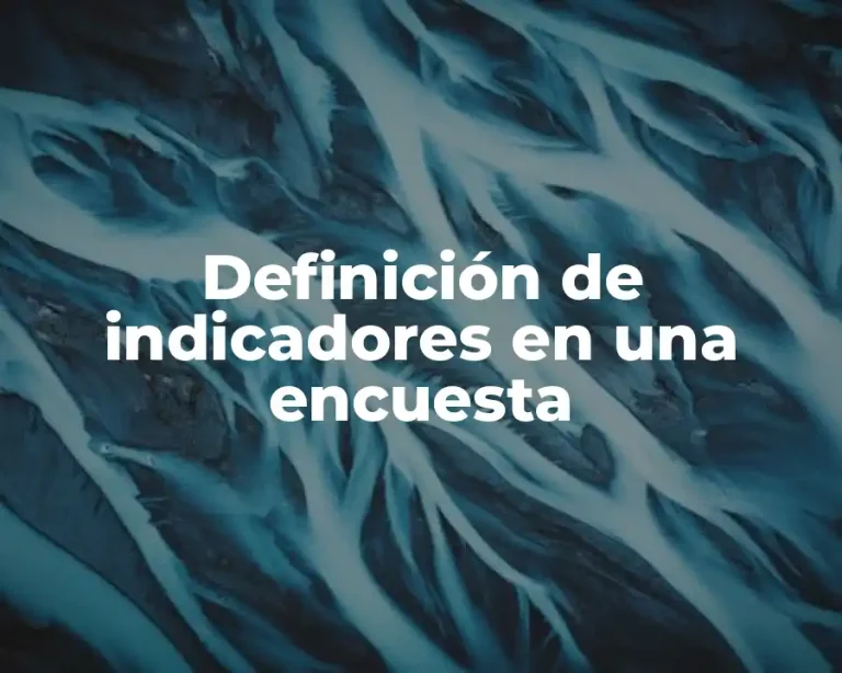 Definición de indicadores en una encuesta