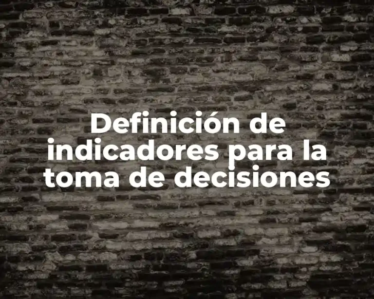 Definición de indicadores para la toma de decisiones