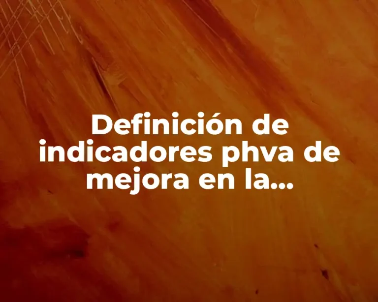 Definición de indicadores phva de mejora en la producción de ropa