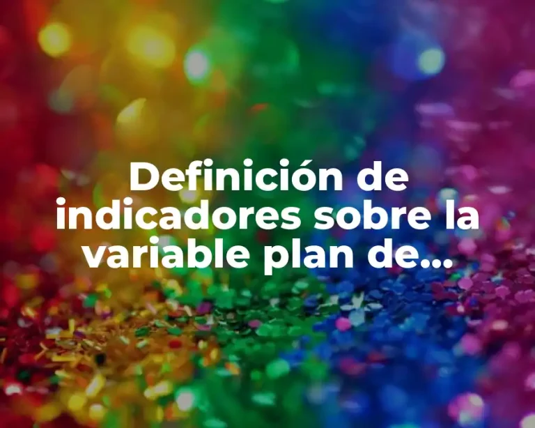 Definición de indicadores sobre la variable plan de negocios