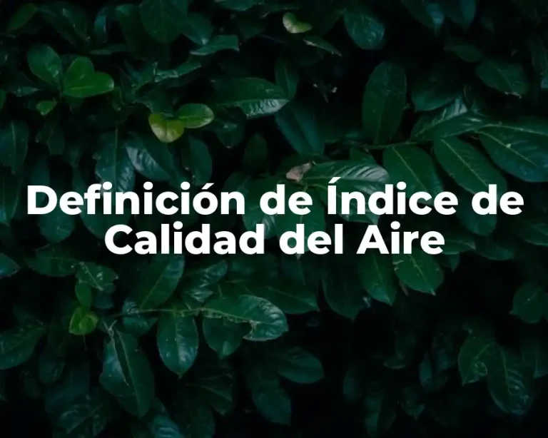 Definición de Índice de Calidad del Aire