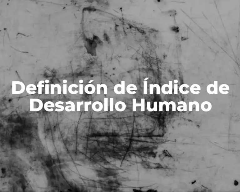 Definición de Índice de Desarrollo Humano