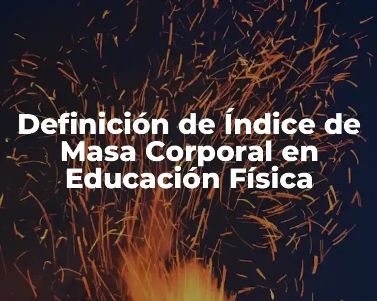 Definición de Índice de Masa Corporal en Educación Física
