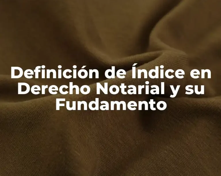 Definición de Índice en Derecho Notarial y su Fundamento