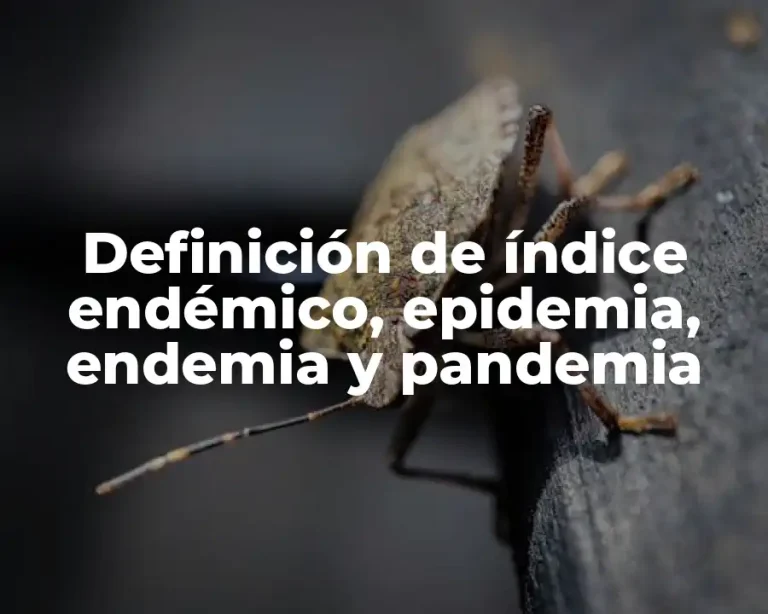 Definición de índice endémico, epidemia, endemia y pandemia