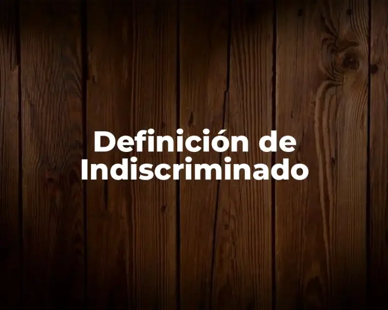 Definición de Indiscriminado