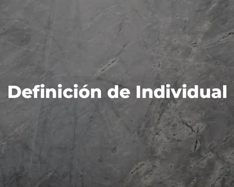 Definición de Individual
