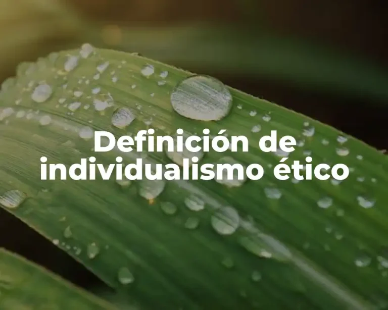 Definición de individualismo ético