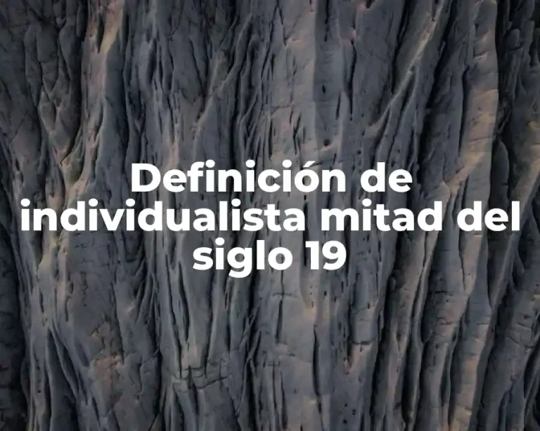 Definición de individualista mitad del siglo 19