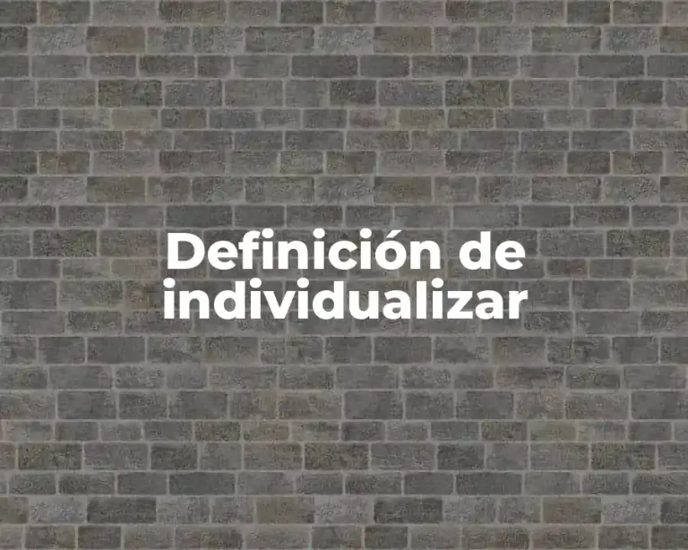 Definición de individualizar
