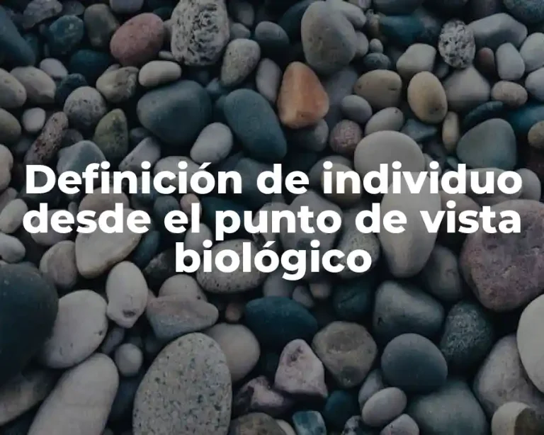 Definición de individuo desde el punto de vista biológico