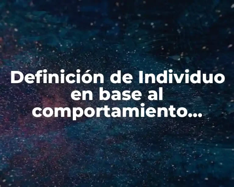 Definición de Individuo en base al comportamiento organizacional