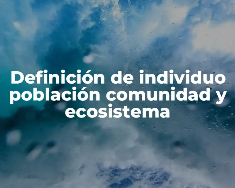 Definición de individuo población comunidad y ecosistema