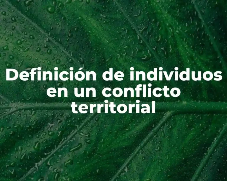 Definición de individuos en un conflicto territorial