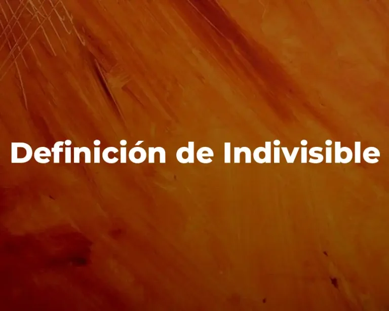 Definición de Indivisible