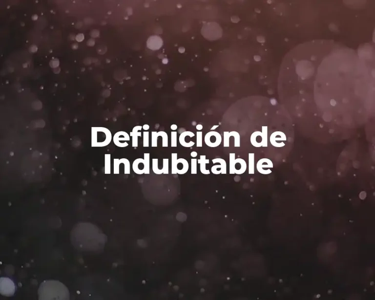 Definición de Indubitable