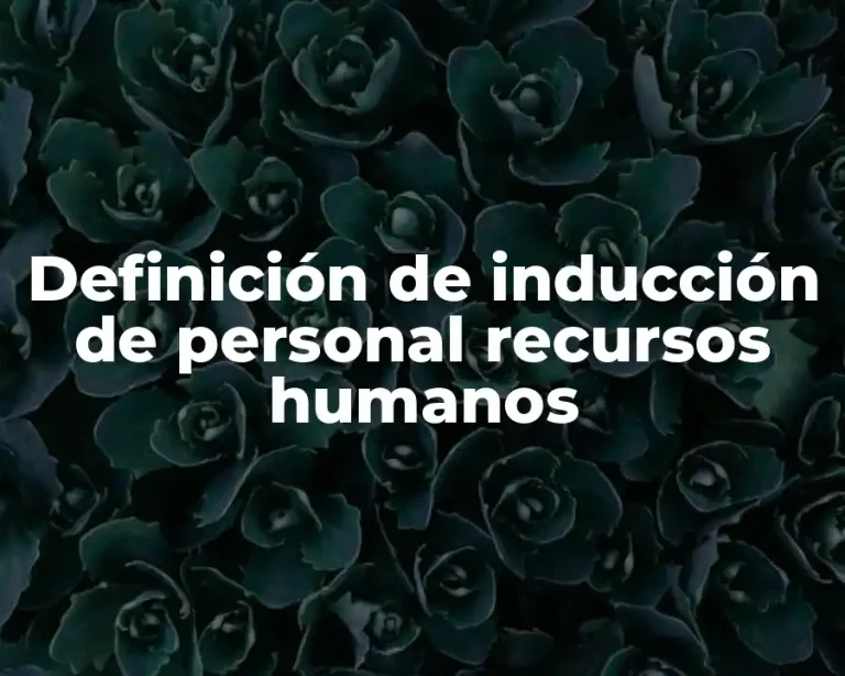 Definición de inducción de personal recursos humanos