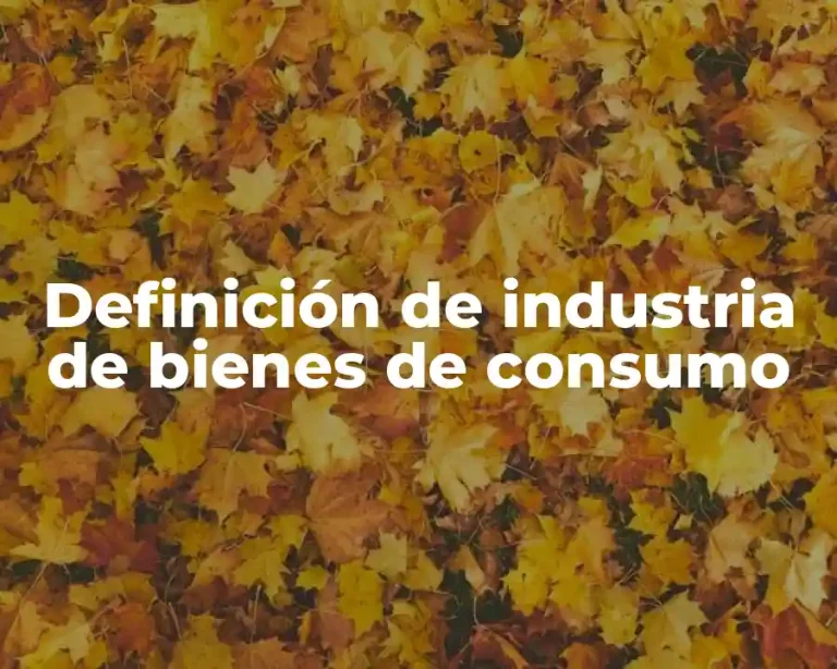 Definición de industria de bienes de consumo