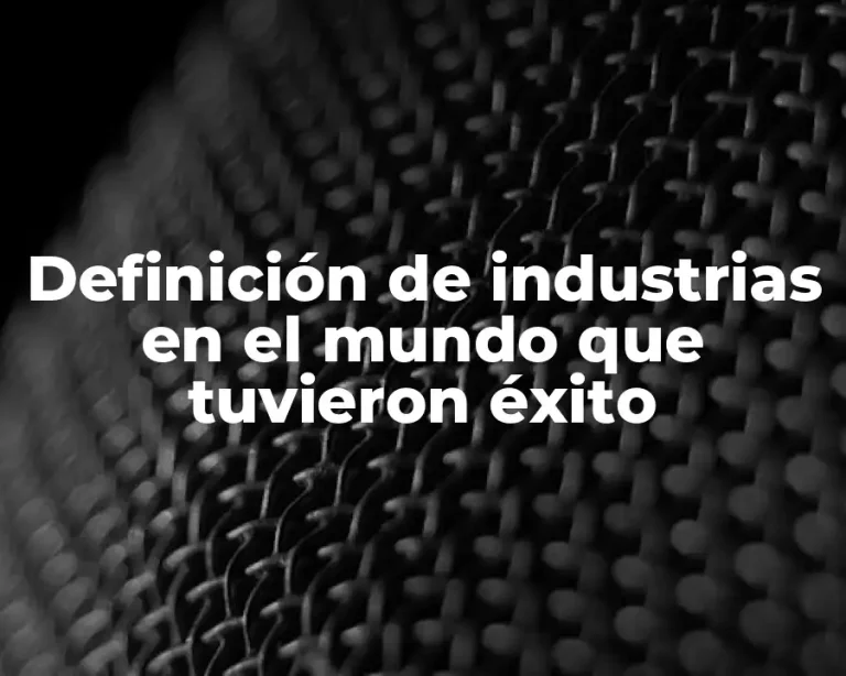Definición de industrias en el mundo que tuvieron éxito