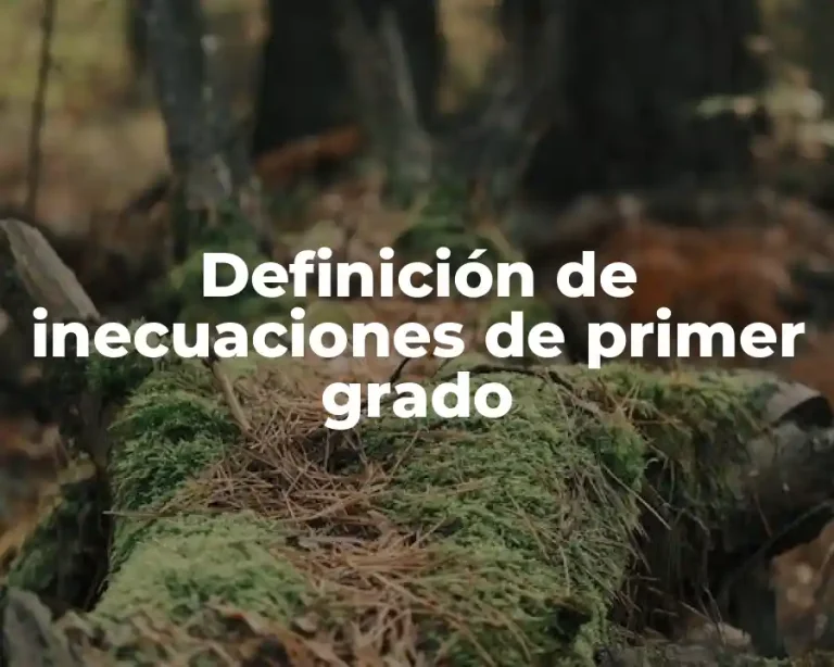 Definición de inecuaciones de primer grado