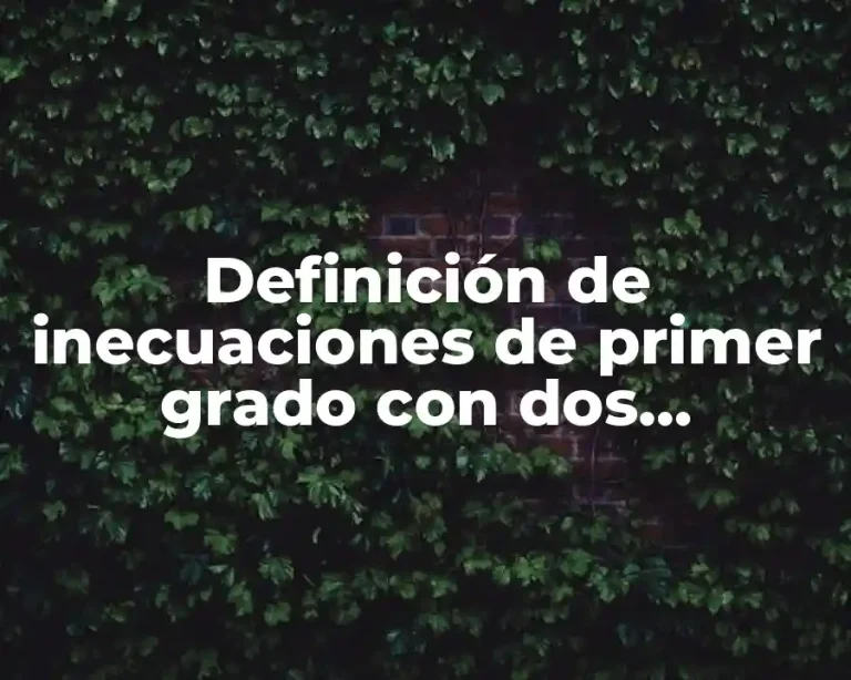 Definición de inecuaciones de primer grado con dos incognitas