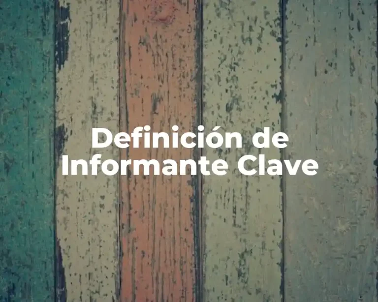 Definición de Informante Clave