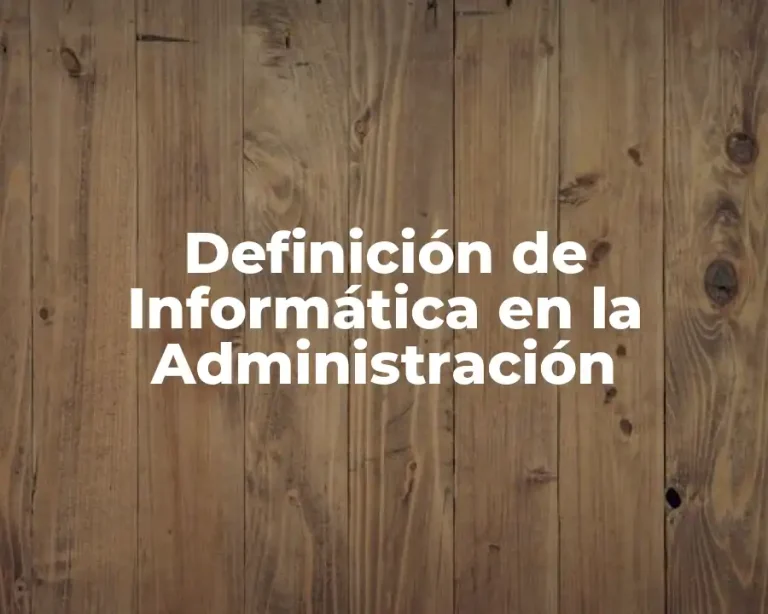 Definición de Informática en la Administración