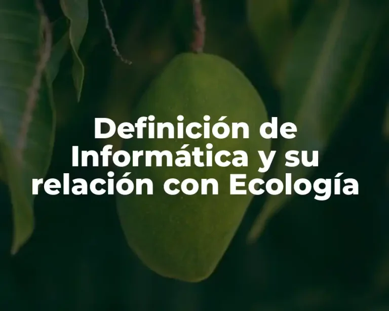 Definición de Informática y su relación con Ecología