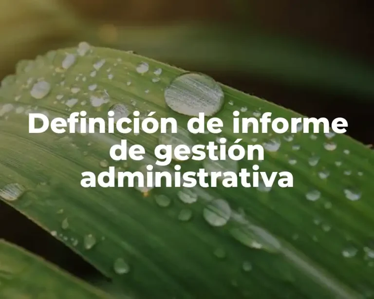 Definición de informe de gestión administrativa