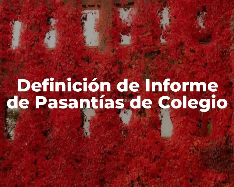 Definición de Informe de Pasantías de Colegio
