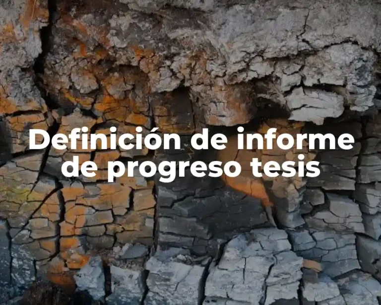 Definición de informe de progreso tesis