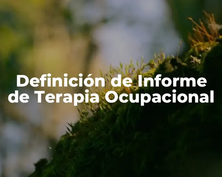 Definición de Informe de Terapia Ocupacional
