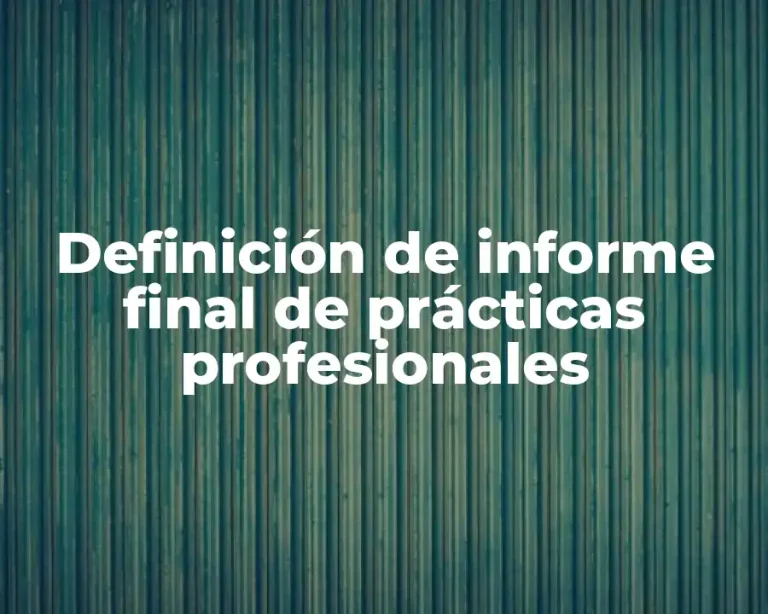 Definición de informe final de prácticas profesionales