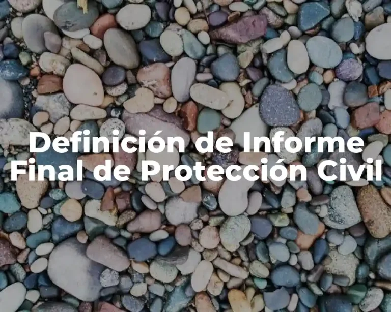 Definición de Informe Final de Protección Civil