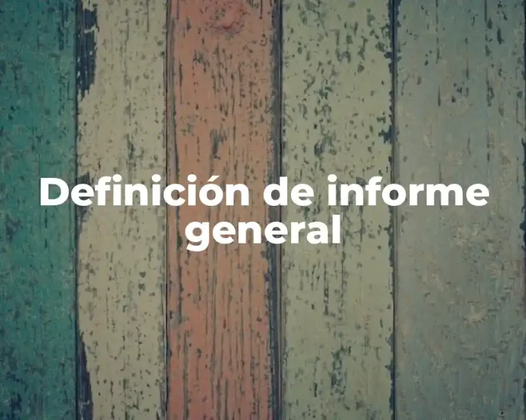 Definición de informe general