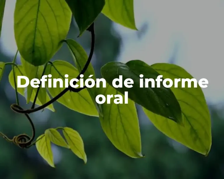 Definición de informe oral