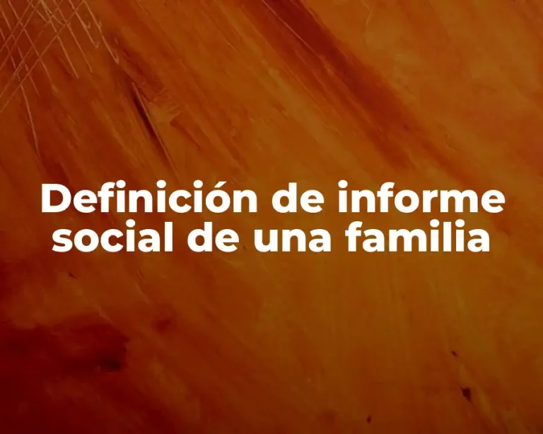 Definición de informe social de una familia