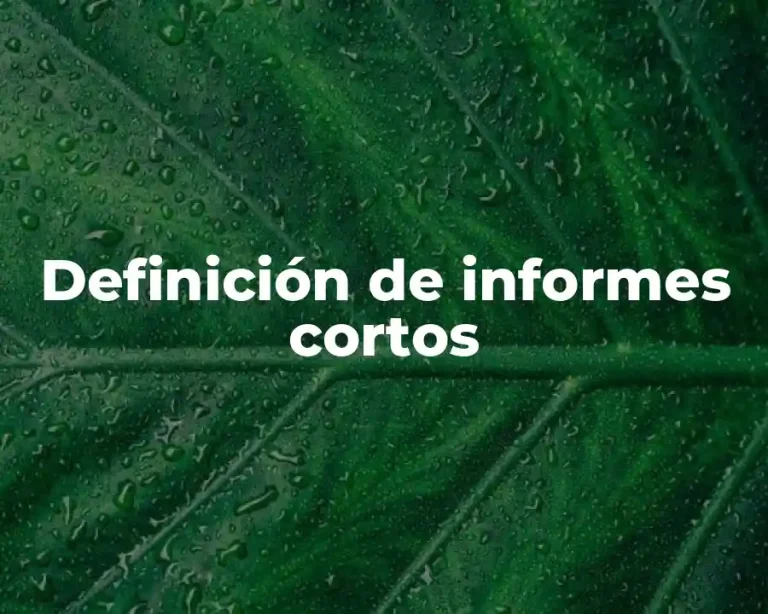 Definición de informes cortos